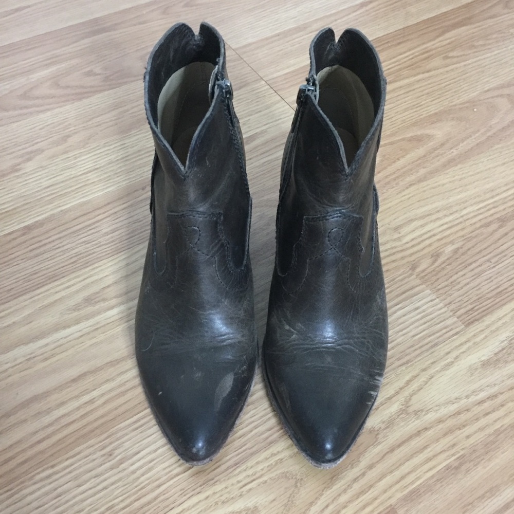 FRYE Renee Distressed Brown Ankle Boots